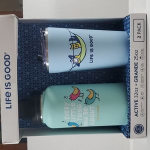 Life Is Good 2-Pack 32 Oz. Stainless Steel Bottle & 25 Oz. Tumbler